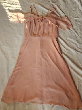 Cynthia Steffe Blush Pink Chiffon Midi Dress